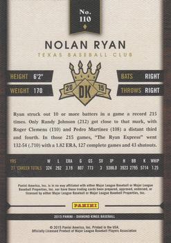 2015 Panini Diamond Kings #110 Nolan Ryan Back