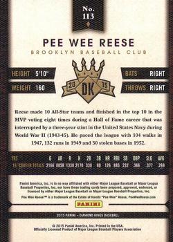 2015 Panini Diamond Kings #113 Pee Wee Reese Back