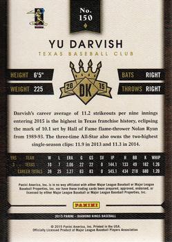 2015 Panini Diamond Kings #150 Yu Darvish Back