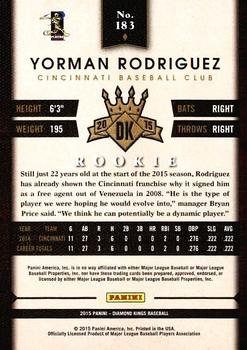 2015 Panini Diamond Kings #183 Yorman Rodriguez Back