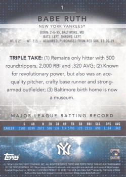 2015 Topps Triple Threads #1 Babe Ruth Back