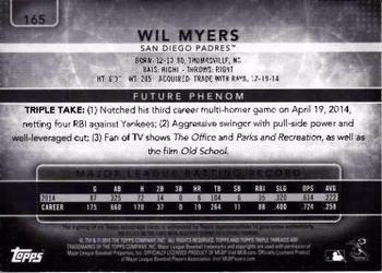2015 Topps Triple Threads #165 Wil Myers Back