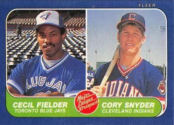 1986 Fleer #653 Cecil Fielder / Cory Snyder Front