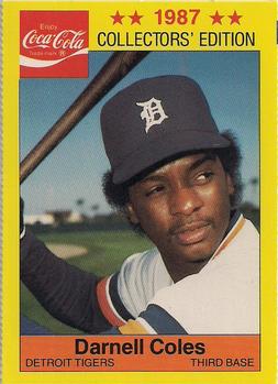 1987 Coca-Cola Detroit Tigers #14 Darnell Coles Front
