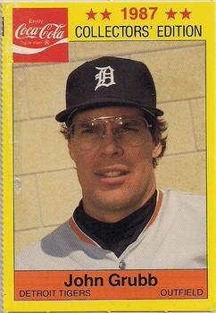 1987 Coca-Cola Detroit Tigers #18 John Grubb Front