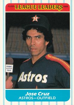 1986 Fleer League Leaders #8 Jose Cruz Front