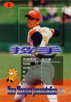 1998 Taiwan Major League Red Boy New Weapon Presentation #02 Ju-Hao Liang Back