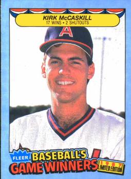 1987 Fleer Baseball's Game Winners #27 Kirk McCaskill Front