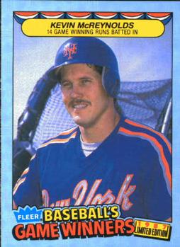 1987 Fleer Baseball's Game Winners #28 Kevin McReynolds Front
