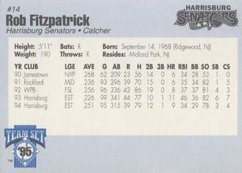 1995 Harrisburg Senators #14 Rob Fitzpatrick Back