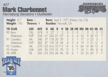 1995 Harrisburg Senators #27 Mark Charbonnet Back