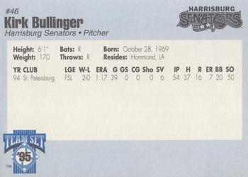 1995 Harrisburg Senators #46 Kirk Bullinger Back
