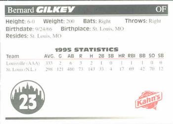 1996 Kahn's New York Mets #NNO Bernard Gilkey Back