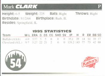 1996 Kahn's New York Mets #NNO Mark Clark Back