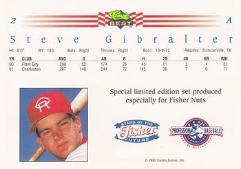 1992 Classic Best Fisher Nuts #2 Steve Gibralter Back