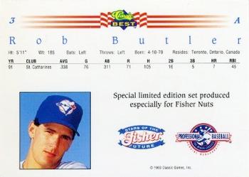 1992 Classic Best Fisher Nuts #3 Rob Butler Back