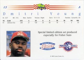 1992 Classic Best Fisher Nuts #13 Dmitri Young Back
