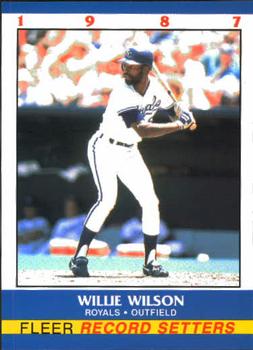 1987 Fleer Record Setters #42 Willie Wilson Front