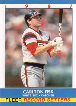 1987 Fleer Record Setters #8 Carlton Fisk Front