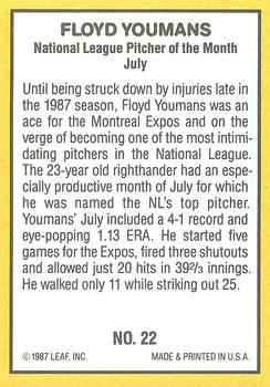 1987 Donruss Highlights #22 Floyd Youmans Back