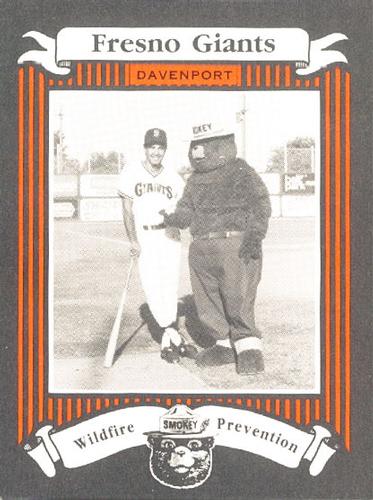 1986 Fresno Giants Smokey #2 Gary Davenport Front
