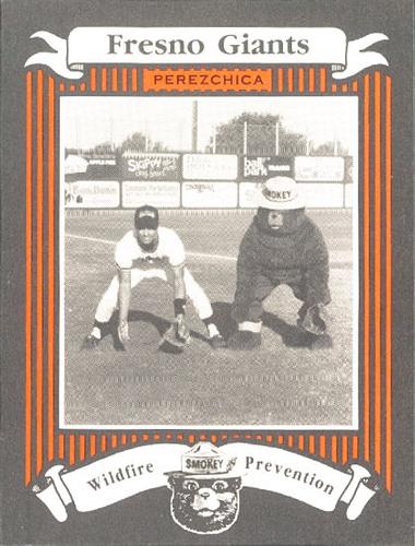 1986 Fresno Giants Smokey #20 Tony Perezchica Front