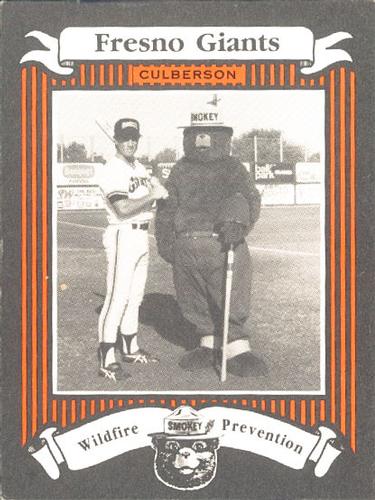 1986 Fresno Giants Smokey #25 Charles Culberson Front