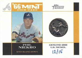 2015 Topps Heritage - '66 Mint Coin Cards Nickel #66M-PN Phil Niekro Front