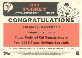 2015 Topps Heritage - 1966 Cut Signatures #66PCS-BP Bob Purkey Back