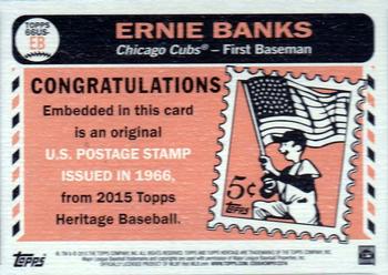 2015 Topps Heritage - 1966 U.S. Postage Stamp Relics #66US-EB Ernie Banks Back