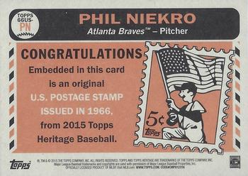 2015 Topps Heritage - 1966 U.S. Postage Stamp Relics #66US-PN Phil Niekro Back