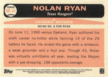 2015 Topps Heritage - A Legend Begins #NR-14 Nolan Ryan Back