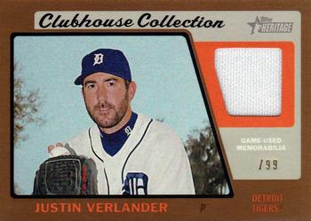 2015 Topps Heritage - Clubhouse Collection Relics Gold #CCR-JV Justin Verlander Front