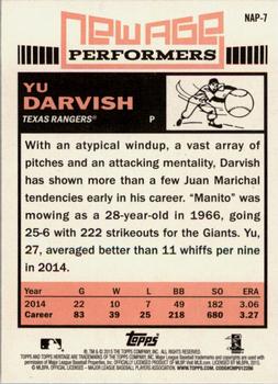 2015 Topps Heritage - New Age Performers #NAP-7 Yu Darvish Back