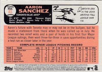 2015 Topps Heritage - Real One Autographs #ROA-AS Aaron Sanchez Back