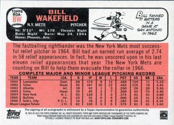 2015 Topps Heritage - Real One Autographs #ROA-BW Bill Wakefield Back