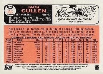 2015 Topps Heritage - Real One Autographs #ROA-JAC Jack Cullen Back