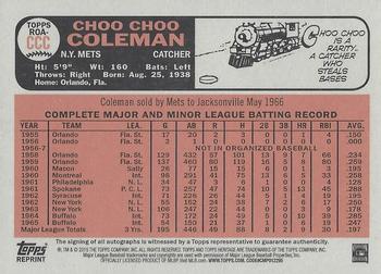 2015 Topps Heritage - Real One Autographs #ROA-CCC Choo Choo Coleman Back