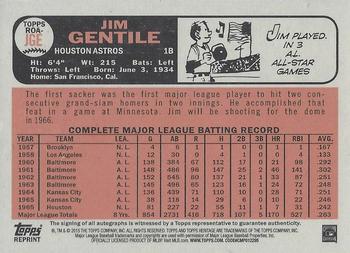 2015 Topps Heritage - Real One Autographs #ROA-JGE Jim Gentile Back