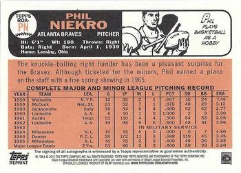 2015 Topps Heritage - Real One Autographs Red Ink #ROA-PN Phil Niekro Back