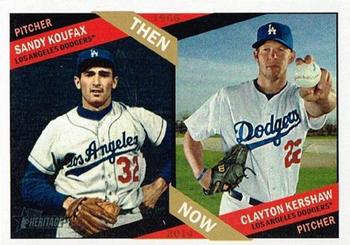 2015 Topps Heritage - Then and Now #TN-6 Sandy Koufax / Clayton Kershaw Front