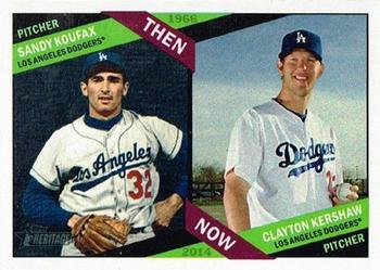 2015 Topps Heritage - Then and Now #TN-8 Sandy Koufax / Clayton Kershaw Front