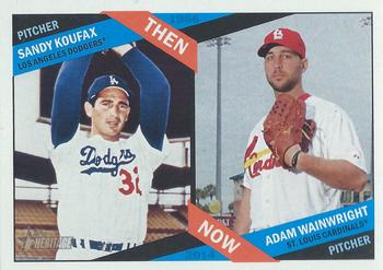 2015 Topps Heritage - Then and Now #TN-10 Sandy Koufax / Adam Wainwright Front