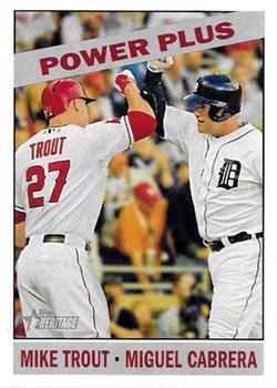 2015 Topps Heritage - Gum Stained Backs #52 Mike Trout / Miguel Cabrera Front