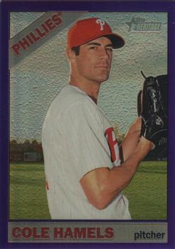 2015 Topps Heritage - Chrome Purple Refractor #THC-490 Cole Hamels Front