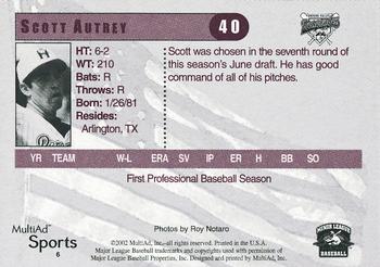 2002 MultiAd Hudson Valley Renegades #6 Scott Autrey Back