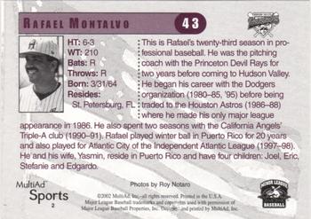 2002 MultiAd Hudson Valley Renegades #2 Rafael Montalvo Back