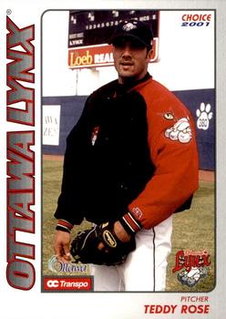 2001 Choice Ottawa Lynx #25 Ted Rose Front