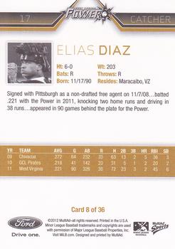 2012 MultiAd West Virginia Power #8 Elias Diaz Back