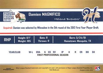 2012 Grandstand Pioneer League Top Prospects #NNO Damien Magnifico Back